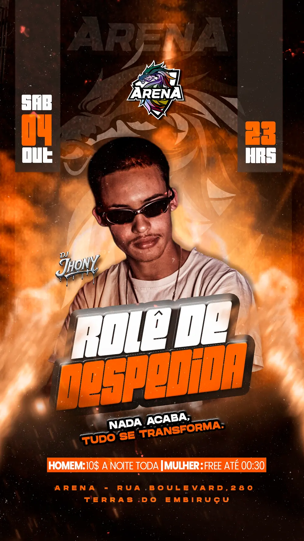 Rolê de despedida — Arena